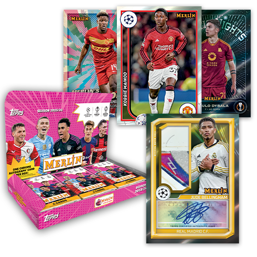 2023-24 Topps UEFA Club Competitions Merlin Chrome Soccer Hobby Box spot